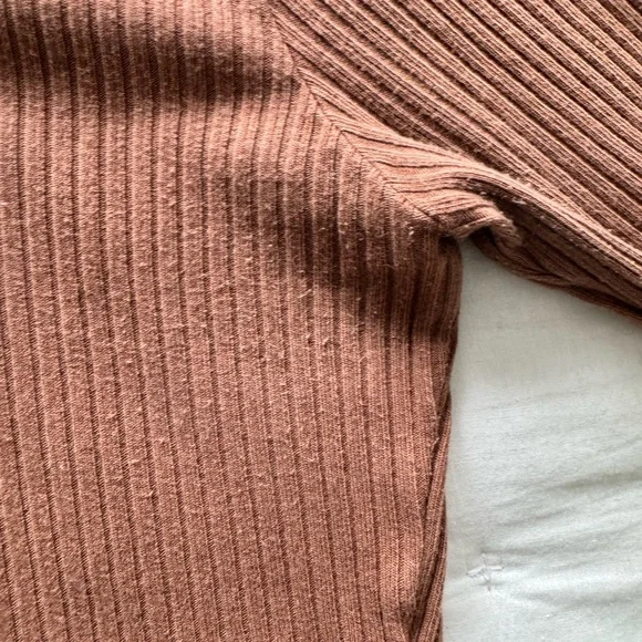 Reformation Brown Ribbed Cardigan Sweater - Picture 10 of 10